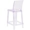 Emma and Oliver Ghost Counter Stool in Transparent Crystal with Square Back